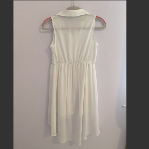 Cute White High Low Dress - Picture 2 of 2